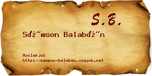 Sámson Balabán névjegykártya